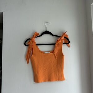House of Harlow 1960 Tangerine Tie-Strap Crop Top